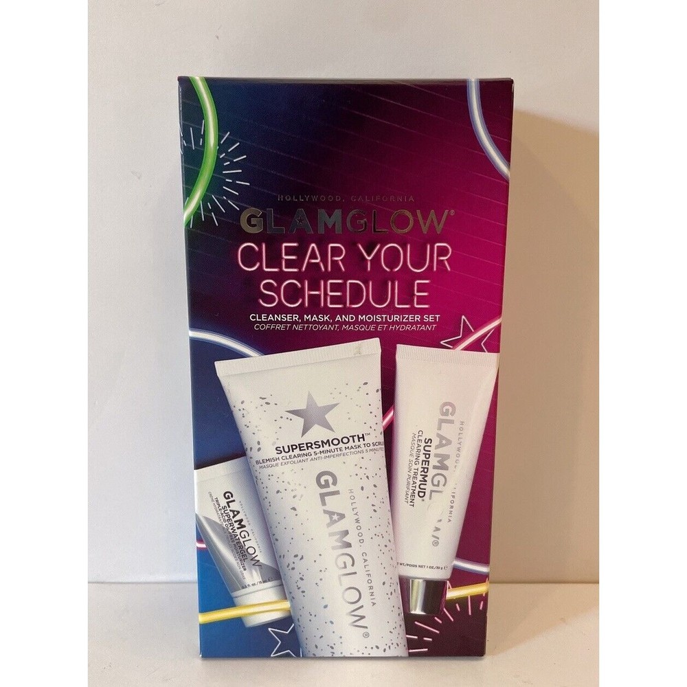 Glamglow Clear Your Schedule Cleanser Mask And Moisturizer Set